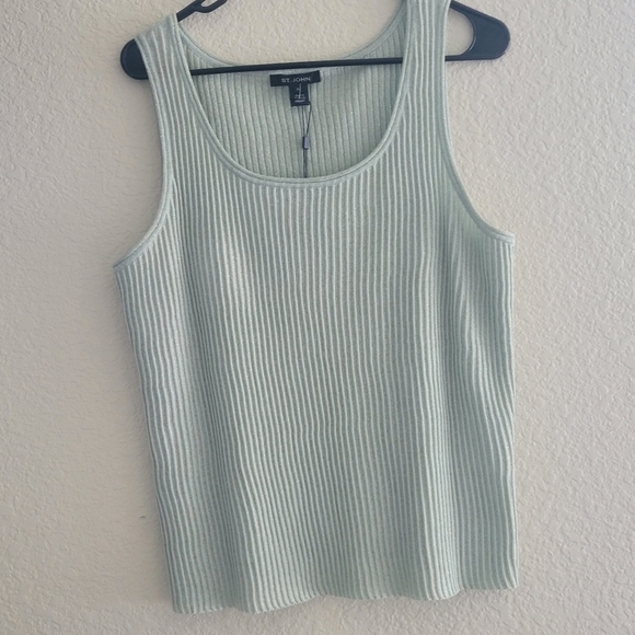 St. John Tops - St.John NWT Mint Green Metallic Tank (XL)